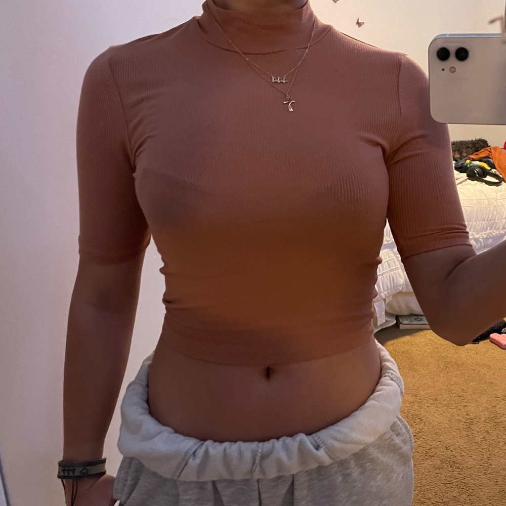 Cotton On Light Brown Crop Top
